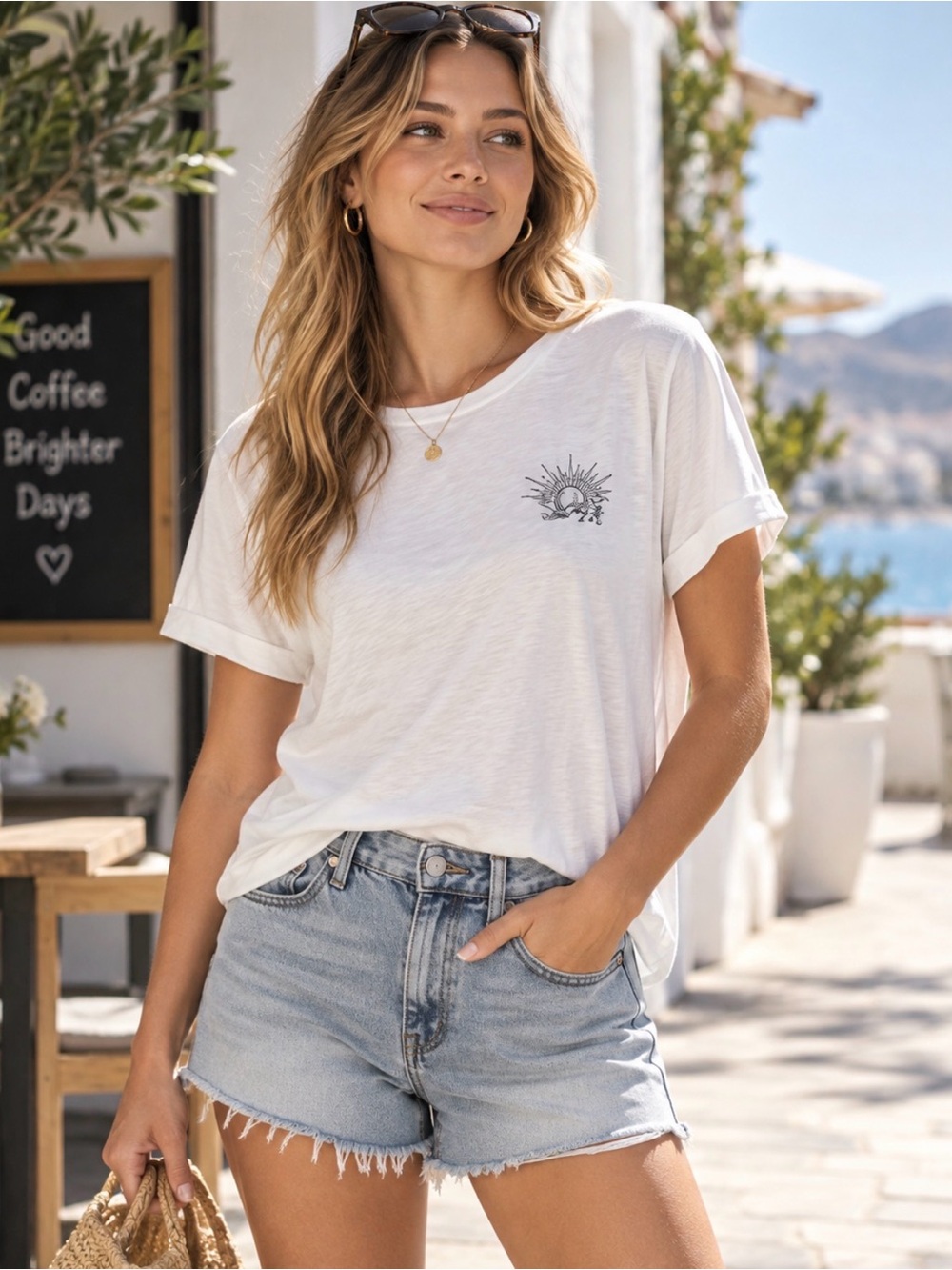 Future State White embroidered with Sun T-Shirt